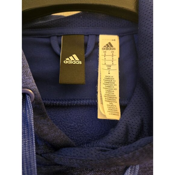 Adidas Blue Hoodie Logo Sweatshirt BU11 Mens S - Picture 3 of 4